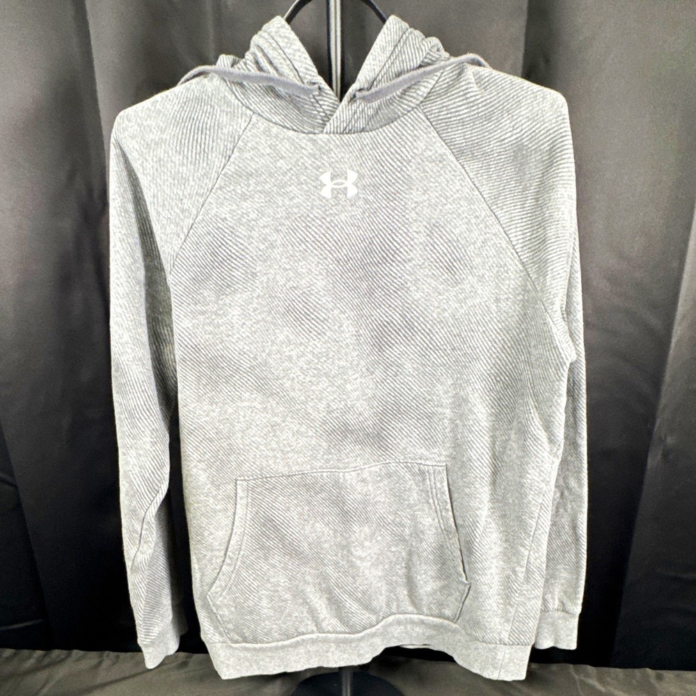 Under Armour Men's Pullover Hoodie Fleece Pockets Gray Logo S Regular (1275)